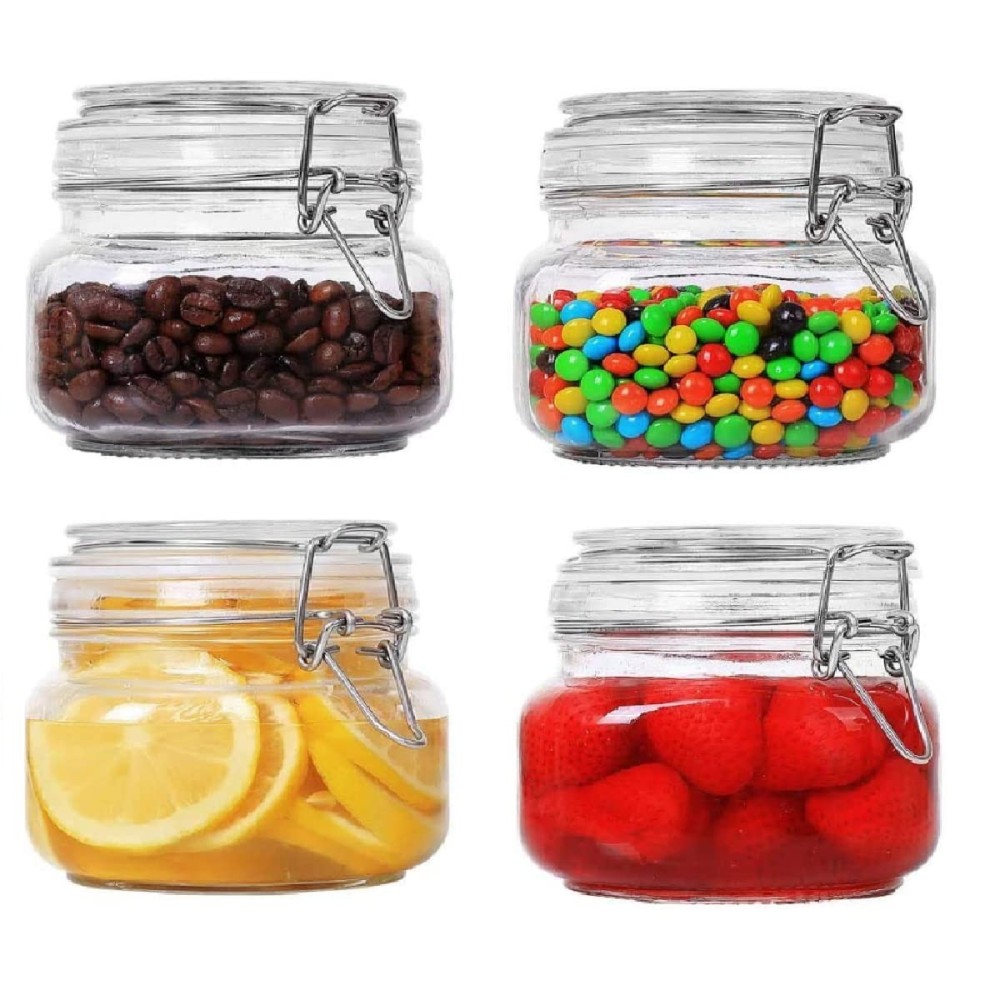 Airtight Square Glass Canister Kitchen Storage Jar