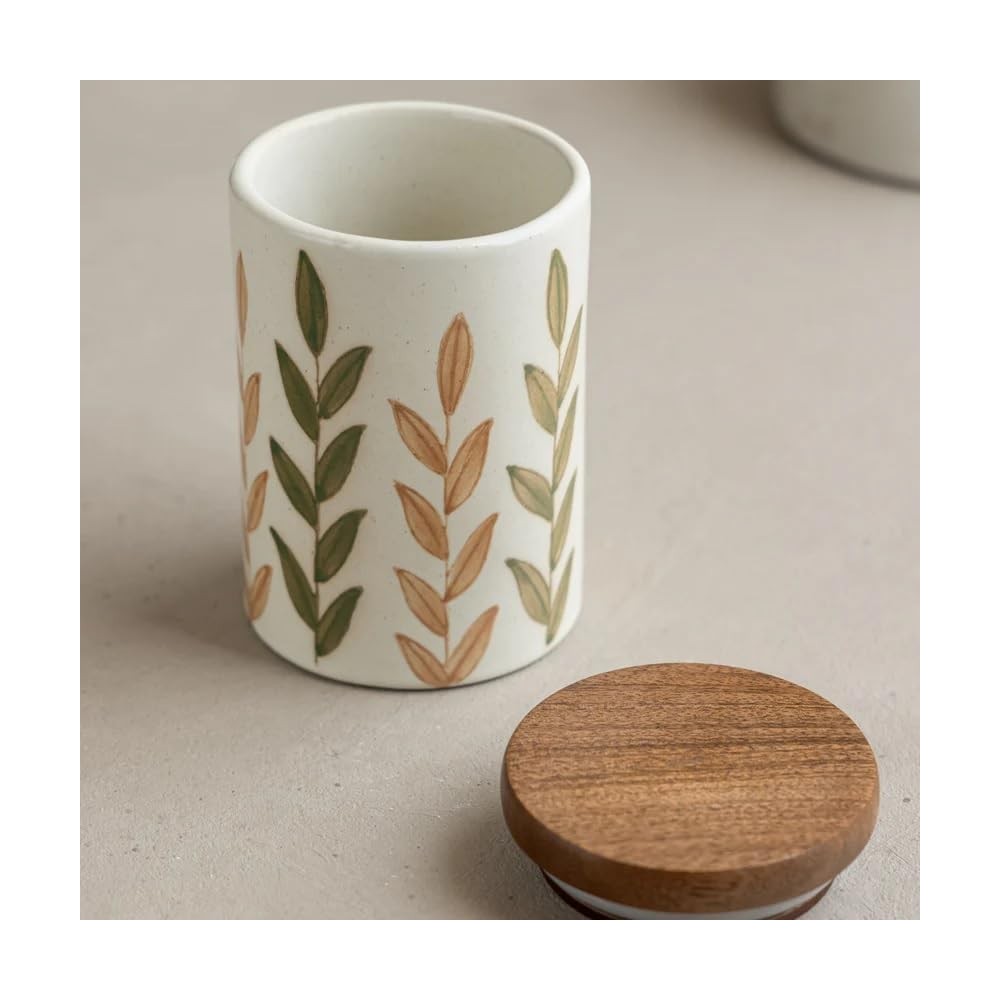 Green Handpainted Ceramic Jar