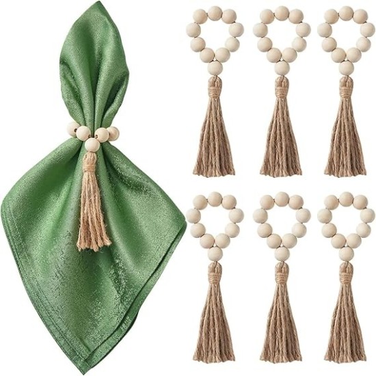 Wooden Bead Napkin Rings