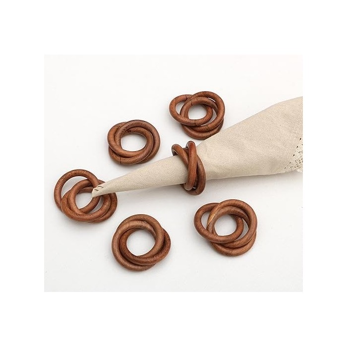Wooden Napkin Rings Set of 6