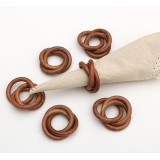 Wooden Napkin Rings Set of 6