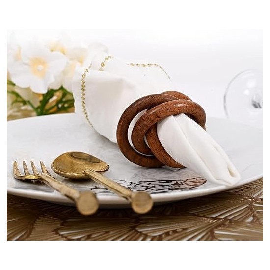 Wooden Napkin Rings Set of 6