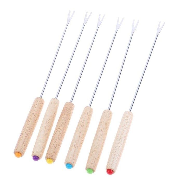 Stainless Steel Chocolate Cheese Dessert Fondue Pot Forks