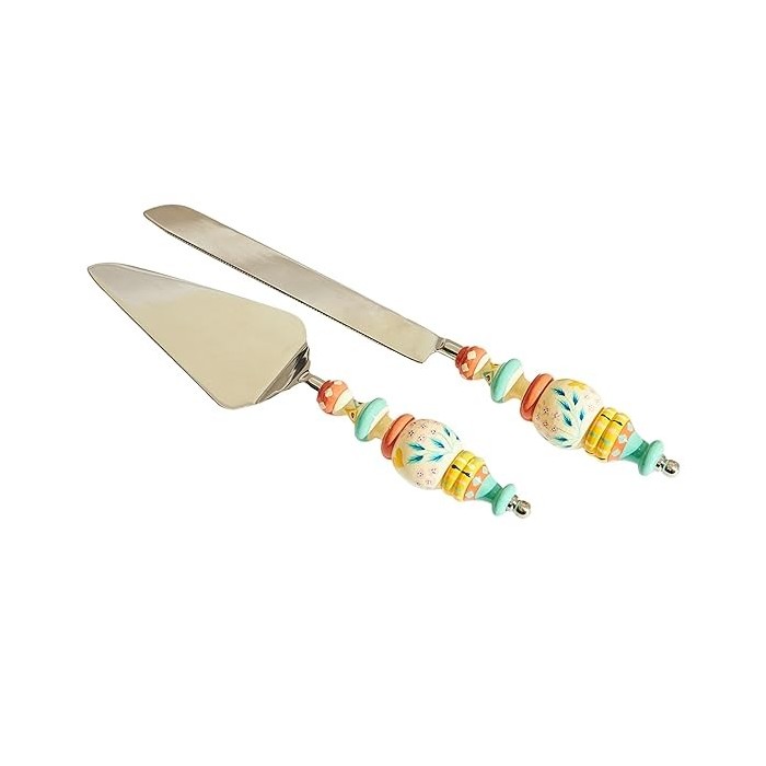 Stainless Steel/Wood Farmhouse Cake Server