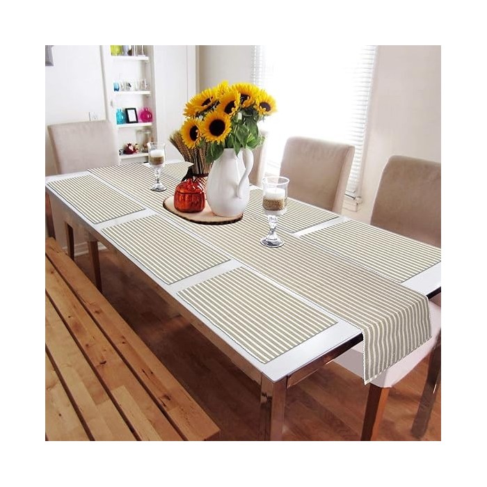 Cotton Ribbed Heat Resistant Table Runner