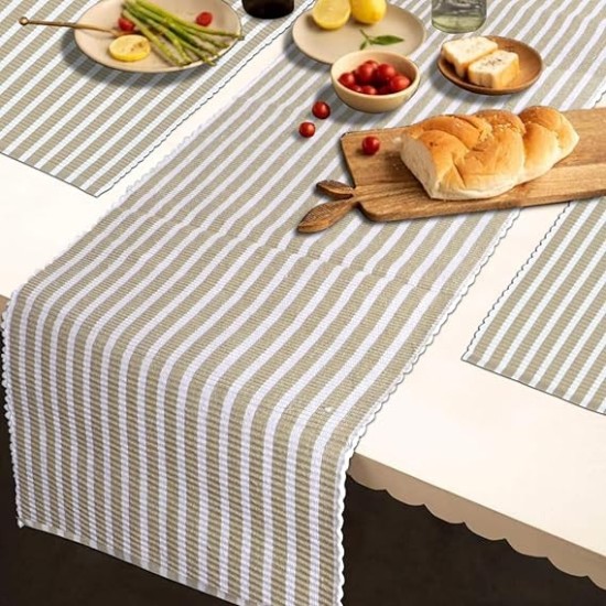 Cotton Ribbed Heat Resistant Table Runner