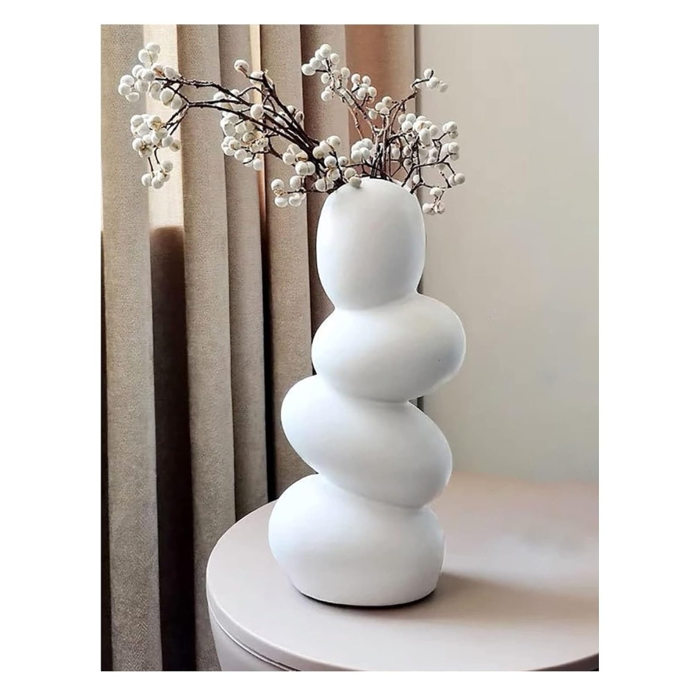 White Flower Ceramic Vase