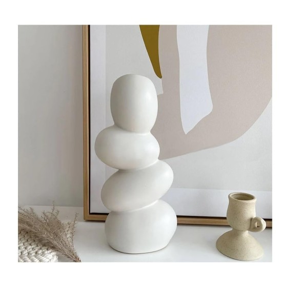 White Flower Ceramic Vase