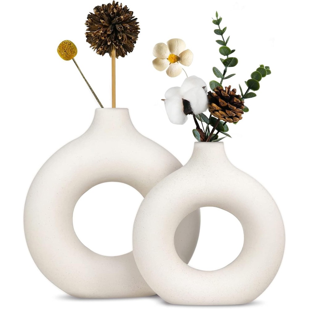 Pampas Grass Donut Vases
